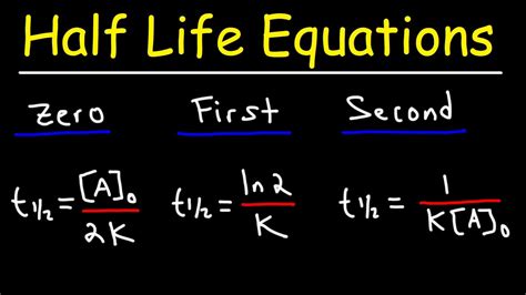 half life first order equation  We can also easily see that the length of half-life will be constant, independent of concentration